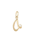 18K Initial Letter Charm with Diamond Detail - Peridot Fine Jewelry - Anne Sportun