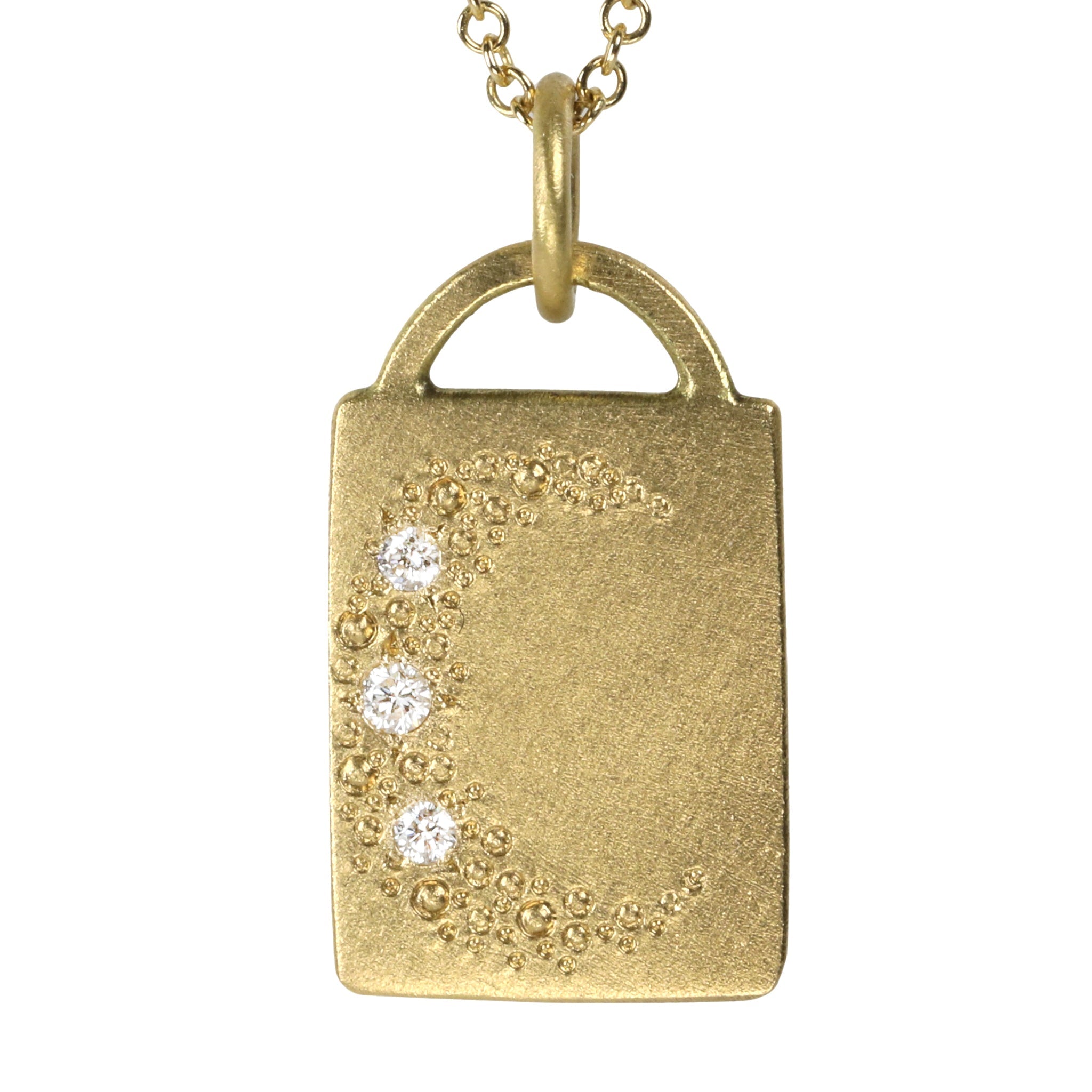 Diamond 18k Gold Dog Tags Annie Fensterstock 18K 