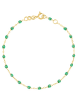 18K Mint Green Resin "Classic" Beaded Bracelet - Peridot Fine Jewelry - Gigi Clozeau