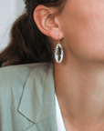 18K Multi Prong - Set Elongated Oval Rock Crystal Drop Earrings - Peridot Fine Jewelry - Rosanne Pugliese