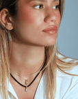 18K & Oval Diamond Pendant with "Fluted" Bezel - Peridot Fine Jewelry - Lizzie Mandler