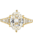 18K Oval Step - Cut Diamond "Zeppelin" Ring with Graduated Baguette Diamond Shoulders - Peridot Fine Jewelry - Artemer