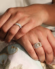 18K & Oval Yellow Scapolite "Pelagia" Ring with Various Sized Pave Diamonds - Peridot Fine Jewelry - Renna