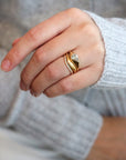 18K & Pave Diamond Curved "Delicate" Half Eternity Band - Peridot Fine Jewelry - Artemer
