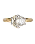 18K & Platinum Asymmetrical Two Half Moon Diamond Ring - Peridot Fine Jewelry - TAP by Todd Pownell