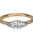 18K & Platinum Horizontal Set Marquise Diamond Ring - Peridot Fine Jewelry - TAP by Todd Pownell