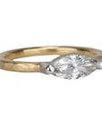 18K & Platinum Horizontal Set Marquise Diamond Ring - Peridot Fine Jewelry - TAP by Todd Pownell