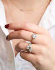 18K & Platinum Horizontal Set Oval Diamond Ring - Peridot Fine Jewelry - TAP by Todd Pownell