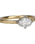 18K & Platinum Horizontal Set Oval Diamond Ring - Peridot Fine Jewelry - TAP by Todd Pownell