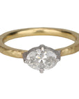 18K & Platinum Horizontal Set Oval Diamond Ring - Peridot Fine Jewelry - TAP by Todd Pownell