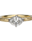 18K & Platinum Horizontal Set Oval Diamond Ring - Peridot Fine Jewelry - TAP by Todd Pownell