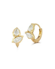 18K "Poppy" Diamond Huggie Hoop Earrings - Peridot Fine Jewelry - Jade Trau
