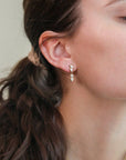 18K "Poppy Single Drop" Diamond Post Earrings - Peridot Fine Jewelry - Jade Trau