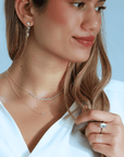 18K "Posey Loop" Diamond Front - to - Back Chain Drop Earrings - Peridot Fine Jewelry - Jade Trau
