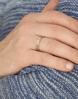 18K Straight Edge Wide Band with Brushed Matte Finish - Peridot Fine Jewelry - Artemer