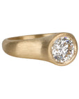 18K Tapered "Zen" Bezel - Set Solitaire Lab Grown Diamond Ring - Peridot Fine Jewelry - Yasuko Azuma