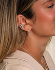 18K Triple Zimbaqua Aquamarine (1.38 tcw) "Dew Drop" Earrings with Pave Diamond Details - Peridot Fine Jewelry - Renna
