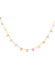 18K Wire Wrapped Necklace with Rainbow Sapphire Briolettes - Peridot Fine Jewelry - Anne Sportun