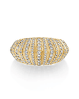 18K "XL Fluted Crescent" Ring with Pave Diamonds - Peridot Fine Jewelry - Lizzie Mandler