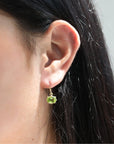 18K Yellow Gold Mini Oval Prong - Set Faceted Peridot Earrings - Peridot Fine Jewelry - Rosanne Pugliese