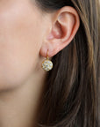 20K & ~3ct Pave Diamond "Lentil" Earrings - Peridot Fine Jewelry - Caroline Ellen