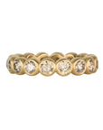 20K Bezel - Set Cognac Diamond Eternity "Ball" Ring - Peridot Fine Jewelry - Caroline Ellen