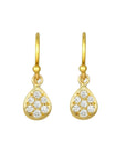 20K Gold and Pave Diamond "Point Up" Teardrop Earrings - Peridot Fine Jewelry - Caroline Ellen