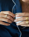 20K Gold Ring with 10 Star-Set Diamonds