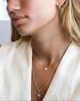 20K Gold Five - Petal Flower with Diamond Center Pendant - Peridot Fine Jewelry - Caroline Ellen