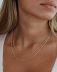 20K Gold Hand Wrapped Champagne Diamond Rondelle Beaded Necklace - Peridot Fine Jewelry - Caroline Ellen