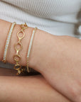 20K Gold Large Pave Diamond Bar Bracelet - Peridot Fine Jewelry - Caroline Ellen