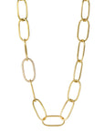 20K Gold "Largest Airy Link" Necklace with Pave Diamond Link - Peridot Fine Jewelry - Caroline Ellen