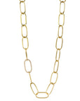 20K Gold "Largest Airy Link" Necklace with Pave Diamond Link - Peridot Fine Jewelry - Caroline Ellen