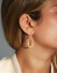 20K Gold Oblong "Doorknocker" Earrings - Peridot Fine Jewelry - Caroline Ellen