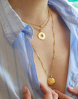 20K Gold "Planished" Link Chain - Peridot Fine Jewelry - Caroline Ellen