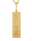 20K Gold Rectangular Engraved SPES/OPES Pendant - Peridot Fine Jewelry - Caroline Ellen