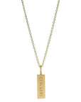 20K Gold Rectangular Engraved SPES/OPES Pendant - Peridot Fine Jewelry - Caroline Ellen