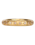 20K Gold Rounded Band with 20 Star - Set Cognac Diamonds - Peridot Fine Jewelry - Caroline Ellen