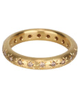 20K Gold Rounded Band with 20 Star - Set Cognac Diamonds - Peridot Fine Jewelry - Caroline Ellen