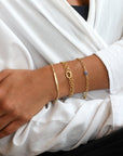 20K Gold Small Pave Blue Sapphire "Nugget" Chain Bracelet - Peridot Fine Jewelry - Caroline Ellen