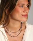 20K Hand - Wrapped Cabochon Tanzanite Beaded Necklace - Peridot Fine Jewelry - Caroline Ellen