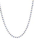 20K Hand - Wrapped Faceted Blue Sapphire Beaded Necklace - Peridot Fine Jewelry - Caroline Ellen