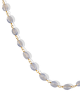 20K Hand - Wrapped Faceted Oval Chalcedony Beaded Necklace - Peridot Fine Jewelry - Caroline Ellen