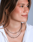 20K Hand - Wrapped Faceted Oval Chalcedony Beaded Necklace - Peridot Fine Jewelry - Caroline Ellen