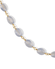 20K Hand - Wrapped Faceted Oval Chalcedony Beaded Necklace - Peridot Fine Jewelry - Caroline Ellen