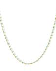 20K Hand - Wrapped Small Faceted Light Green Emerald Beaded Necklace - Peridot Fine Jewelry - Caroline Ellen
