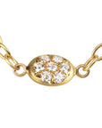 20K Handmade Chain Necklace with Double - Sided Pave Diamond "Nugget" Centerpiece - Peridot Fine Jewelry - Caroline Ellen