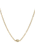 20K Handmade Chain Necklace with Double - Sided Pave Diamond "Nugget" Centerpiece - Peridot Fine Jewelry - Caroline Ellen