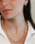 20K Handmade "Flattened Airy Cushion" Chain Necklace - Peridot Fine Jewelry - Caroline Ellen