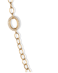 20K Handmade Large "Airy" Chain Necklace with Varying Sized Oval Links & Single Pave Diamond Link - Peridot Fine Jewelry - Caroline Ellen